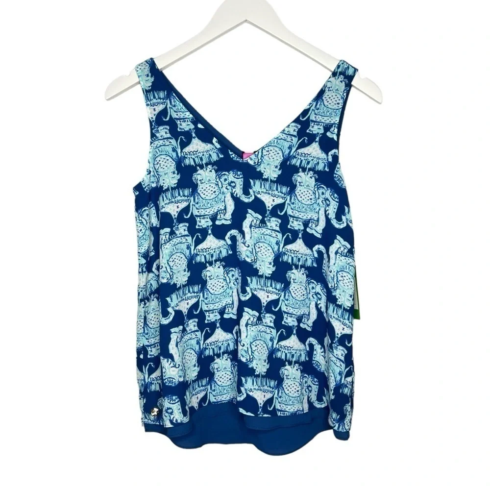Lilly Pulitzer Florin Reversible Tank Joy Ride Deep Indigo Size XXS NEW - Picture 3 of 13